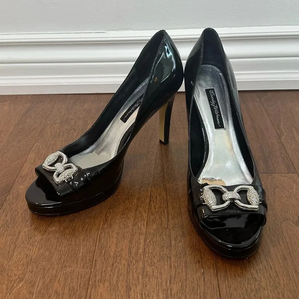 Beverly Feldman Black Heels Sz. 10 - Picture 2 of 5